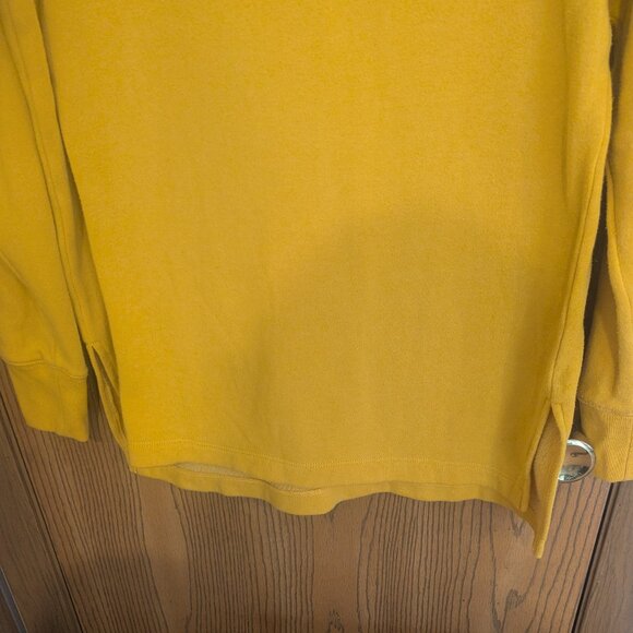 J. Crew Large Button Collar Pullover Yellow Gold Sweatshirt- Small - Picture 4 of 5